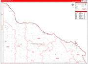 Presque Isle County Wall Map Red Line Style